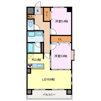 間取図 名古屋市営地下鉄鶴舞線/庄内緑地公園駅 徒歩7分 1階 築22年