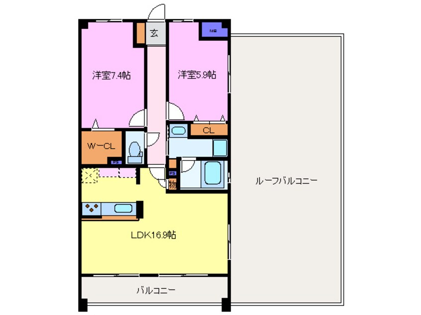 間取図 ＴＨＥ　ＰＡＲＫ　ＴＯＫＩＮＯＴＥＲＲＡＣＥ