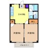 ツインハイツみろくＷ 2DKの間取り