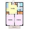 ツインハイツみろくＷ 2DKの間取り