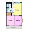 サニー加島 2DKの間取り