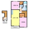 バロン・栗島 2LDKの間取り