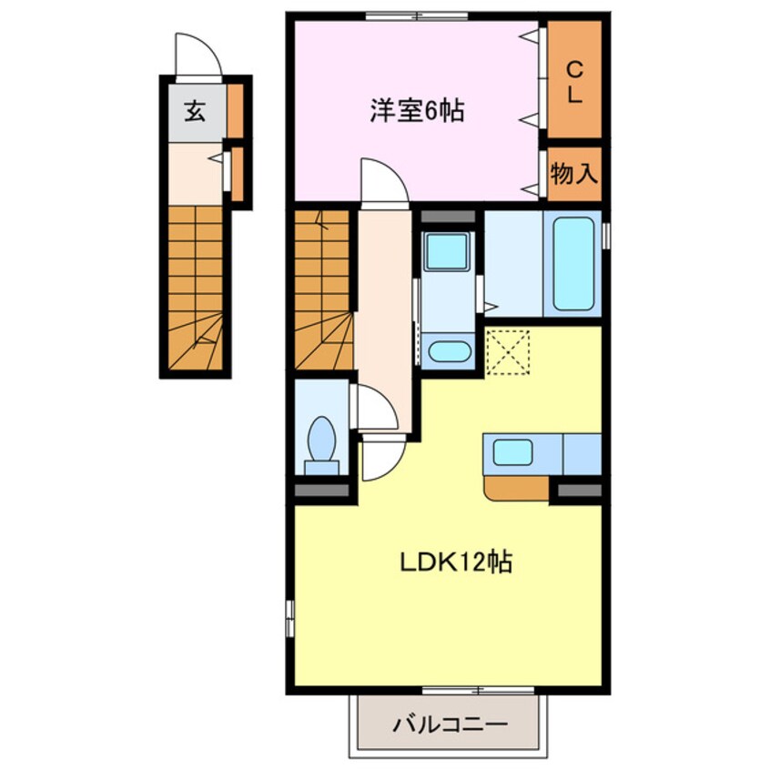 間取図 名鉄犬山線/西春駅 徒歩19分 2階 築16年
