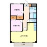 クレアール古城 2LDKの間取り