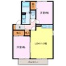 ソシア・アイリス 2LDKの間取り