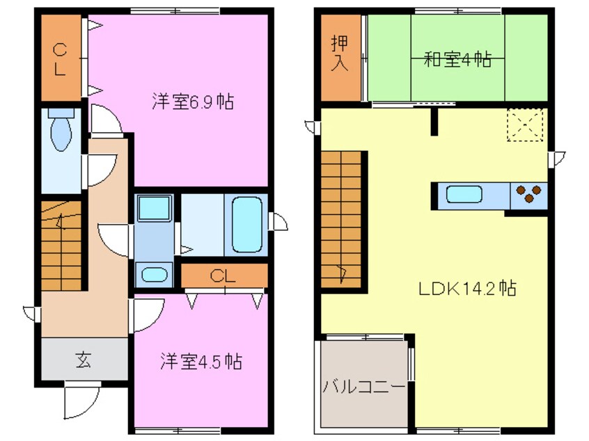 間取図 桃栄２－２１０ＫＯＤＡＴＥＸⅠＢ