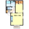 ヴァン・ドミール 1Rの間取り