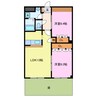 サウスビュー 2LDKの間取り