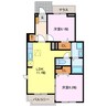 プラシードⅠ 2LDKの間取り
