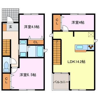 間取図 朝日城屋敷ＫＯＤＡＴＥＸⅠ　Ａ棟