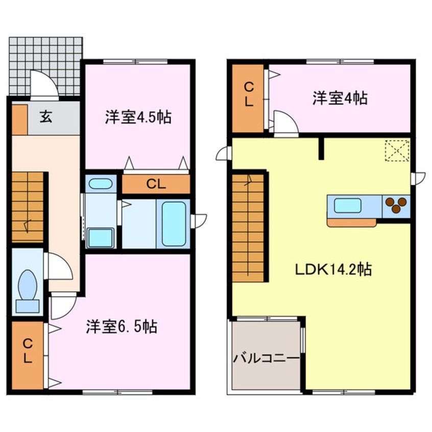 間取図 朝日城屋敷ＫＯＤＡＴＥＸⅠ　Ａ棟
