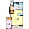 グリーンコンフォートⅡ 1LDKの間取り