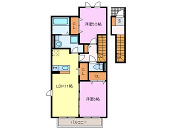 間取図 名鉄名古屋本線/新清洲駅 徒歩4分 2階 築9年