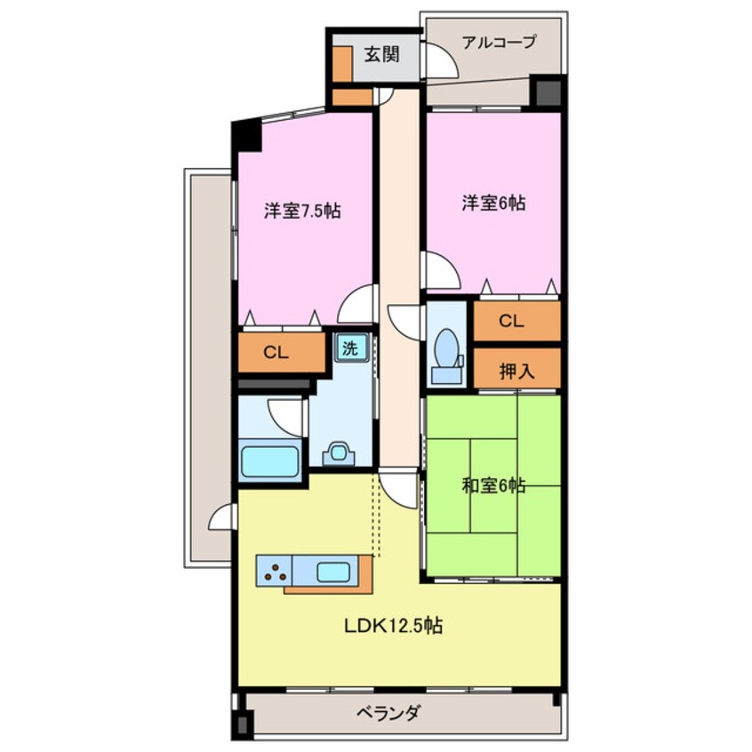 間取図 SUNSHINE　ＫＯＮＯＭＩＹＡ