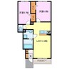 セジュールＥＸ 2LDKの間取り