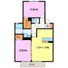 グレースハイム六の坪 2LDKの間取り