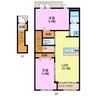 アスカハイツ 2LDKの間取り