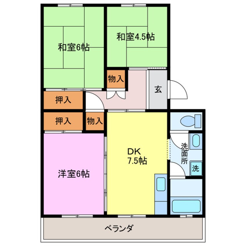 間取図 ハイツ長野　Ｇ棟