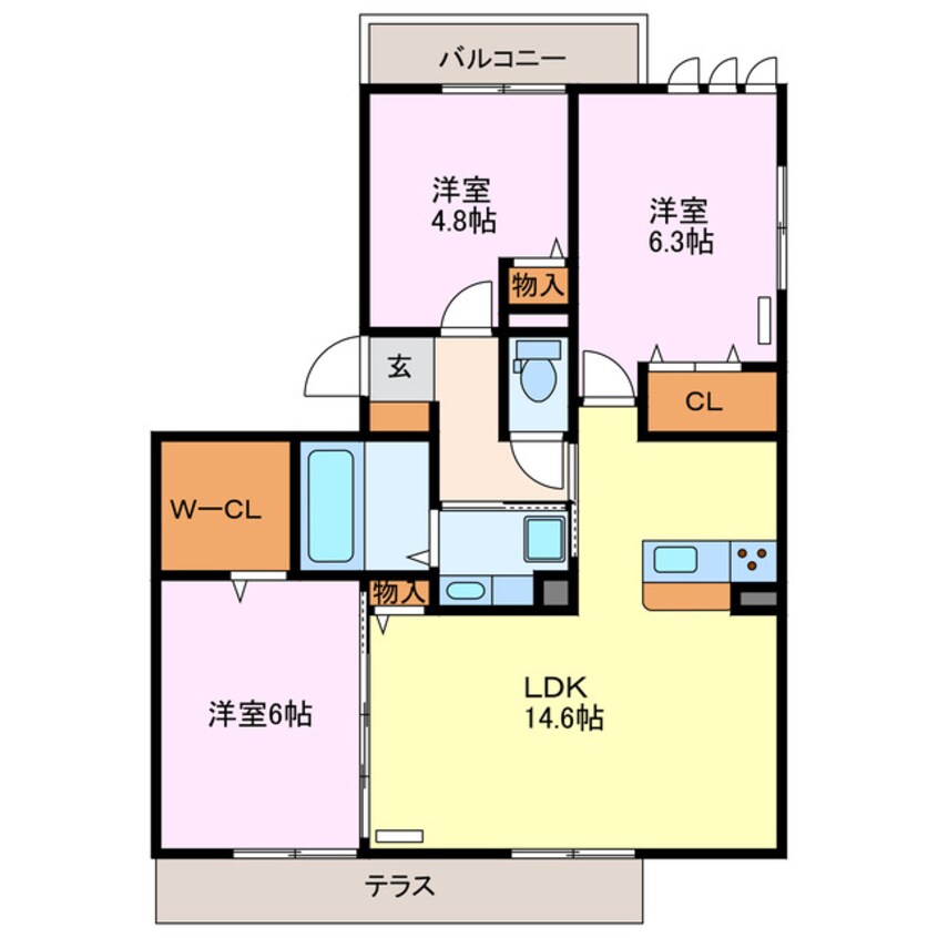 間取図 東海交通事業城北線/比良駅 徒歩29分 1階 築7年