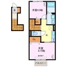 あま篠田荘 2Kの間取り