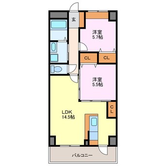 間取図 名鉄犬山線/西春駅 徒歩20分 4階 築13年