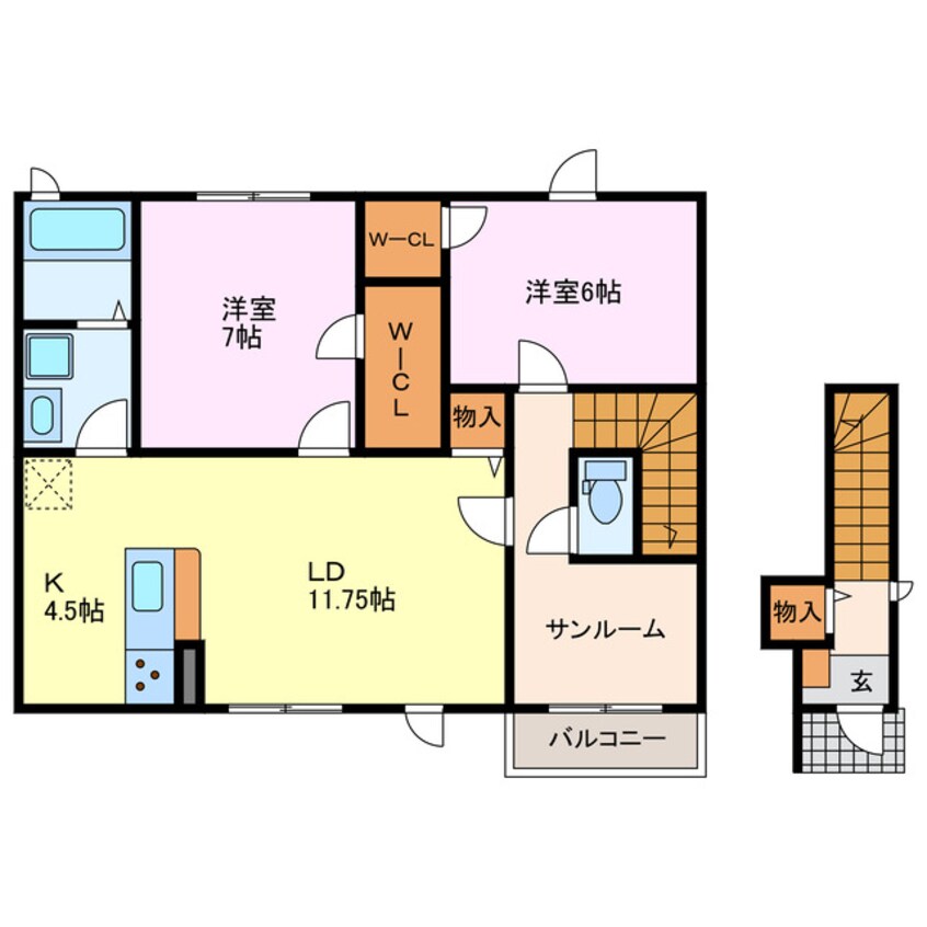 間取図 東海道本線/稲沢駅 徒歩11分 2階 築11年