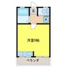 コーポ須ヶ田 1Rの間取り