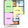 タウニー川島 2Kの間取り
