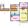 ブルーム萱津　B 2LDKの間取り