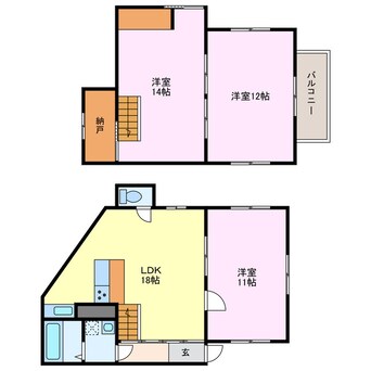 間取図 西枇杷町東六軒島戸建