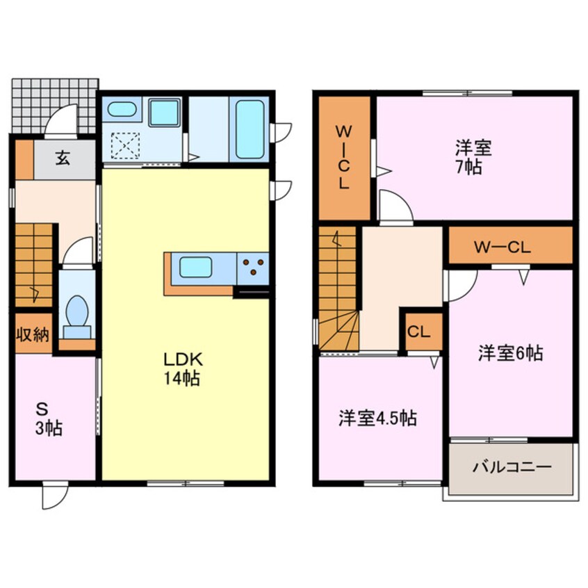 間取図 御供所町４－２７ＫＯＤＡＴＥＸ　Ⅴ　Ａ