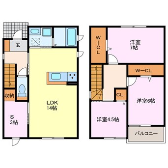 間取図 御供所町４－２７ＫＯＤＡＴＥＸ　Ⅴ　Ａ