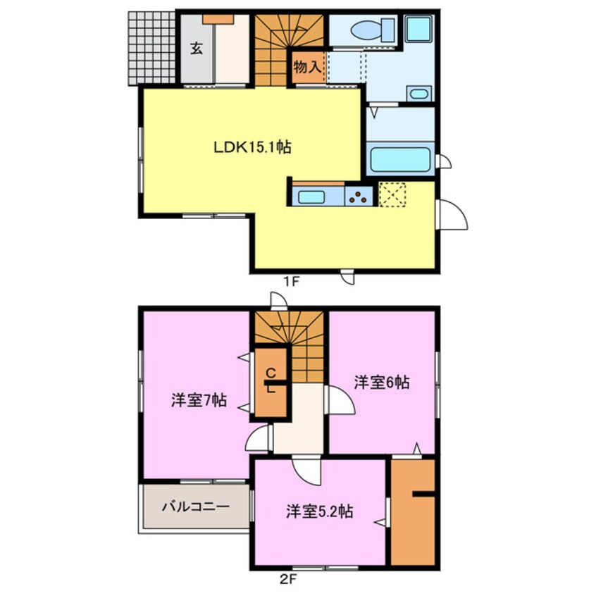 間取図 御供所町４－２７KODATEX　Ⅳ　B棟