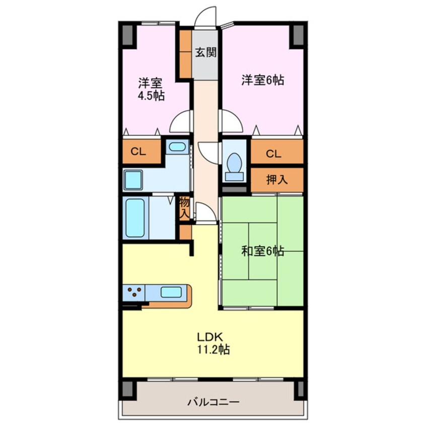 間取図 名鉄犬山線/上小田井駅 徒歩6分 9階 築26年