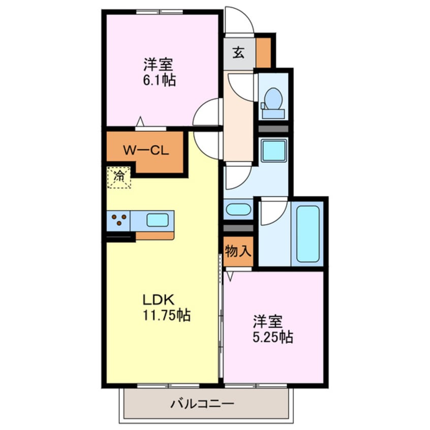 間取図 名古屋市営地下鉄東山線/中村公園駅 バス20分西条下車:停歩10分 1階 築8年
