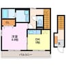 ｈｅｉｇｈｔｓ　ｌａｕｒｉｅｒ 1DKの間取り