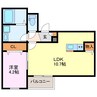 ジーメゾン清須市土器野 1LDKの間取り