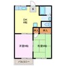 コーポ新道 2DKの間取り