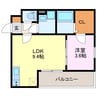 ジーメゾン清須アルカウス 1LDKの間取り