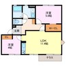 フレグランス七宝 2LDKの間取り
