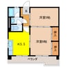 エムズハイツ 2Kの間取り