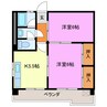 エムズハイツ 2Kの間取り