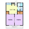 クレアール江島 Ａ棟 2DKの間取り