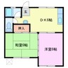 ライフ江島 2DKの間取り