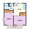 グリーンコーポ岸岡 2DKの間取り