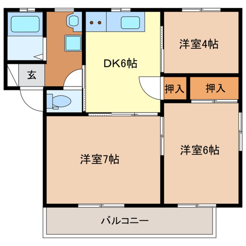 間取図 コーポ・フォーチュン　A棟