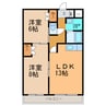 エスペランサ173 2LDKの間取り