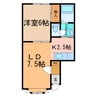 グッドラックコーポ 1LDKの間取り