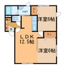 セジュールウィルモア 2LDKの間取り
