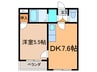 ﾏｰﾍﾞﾘｯｸ帯広南 1DKの間取り